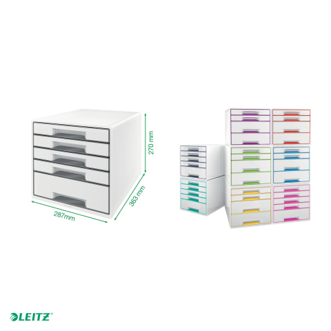 Cabinet cu sertare Leitz WOW, 5 sertare, rosu [4]
