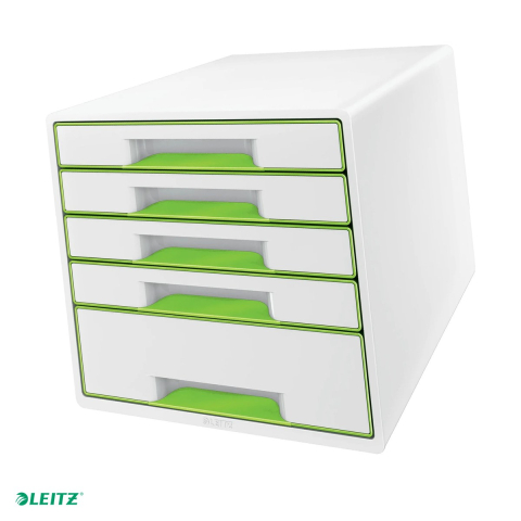 Organizare si arhivare - Cabinet cu sertare Leitz WOW, 5 sertare, verde