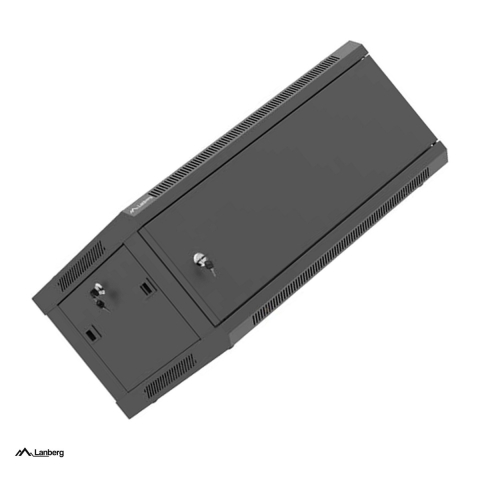 Rack-uri si accesorii - Cabinet rack de perete Lanberg 19 inch 4U, 600 x 450 mm, usa metalica cu incuietoare, flat pack, sarcina 60 kg, negru, WF01-6404-00B