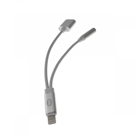 Adaptoare diverse - Cablu adaptor 3in1 lightning la jack 3.5mm, incarcare lightning si bluetooth, lungime 10cm