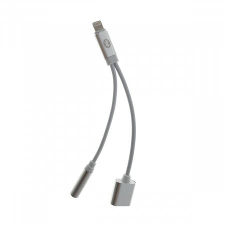 Cablu adaptor 3in1 lightning la jack 3.5mm, incarcare lightning si bluetooth, lungime 10cm [1]