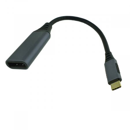Adaptoare Type C - Cablu adaptor, convertor video, USB tip C tata la DisplayPort mama, Cablexpert 12136, lungime 15cm, negru