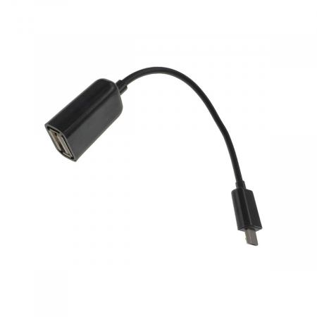 Cablu adaptor OTG USB 2.0 mama la microUSB tata,10 cm, negru [1]