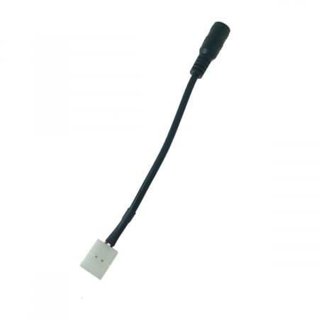 Benzi Led - Cablu alimentare benzi Led 8mm, cu conector 2.1/5.5mm mama la conexiune 2 pini, lungime 15cm, negru