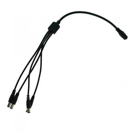 Cablu alimentare splitter 1 la 4, 5.5x2.1 mm, PR-5584-BK, 40cm, CC/DC, pentru strip LED, camere, negru [2]
