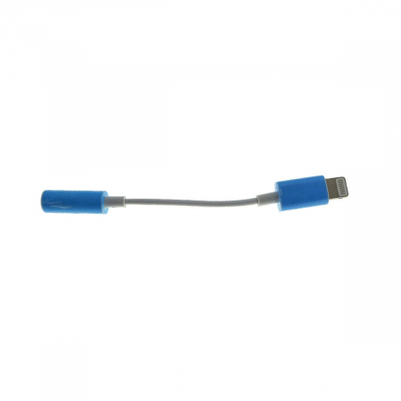 Cablu audio adaptor iPhone7, jack 3.5mm mama la Apple 8 pini Lightning tata, casti audio, albastru [1]