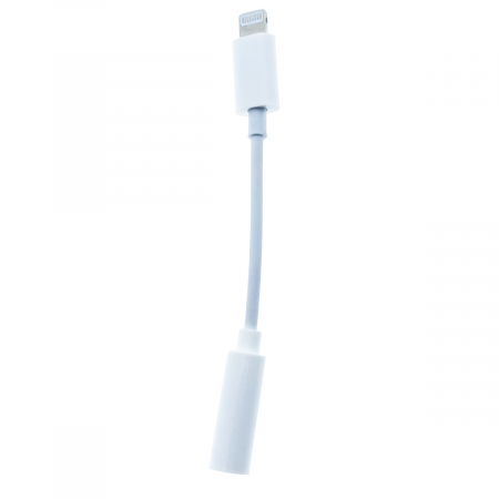 Cablu audio, adaptor Jack 3.5mm mama la conector tip Lightning, Platinet 45645, lungime 5 cm, alb [1]