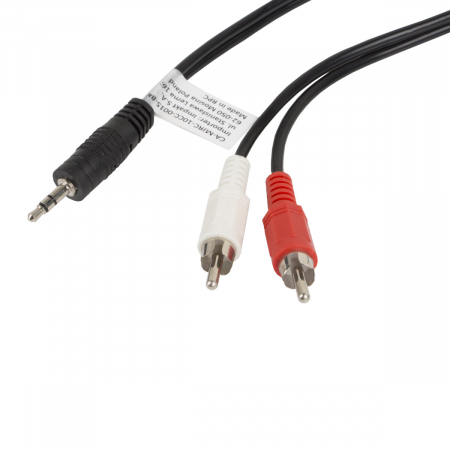 Cablu audio jack 3.5 mm 3 pin tata la 2 x RCA, 1.5 m, Lanberg 41400, stereo, negru [1]