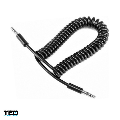 Cu mufa jack 3.5 - Cablu audio jack 3.5 mm tata la jack 3.5 mm tata spiralat TED Electric TED286578