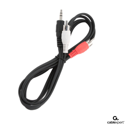Cu mufa RCA - Cablu audio Jack 3.5mm la 2 x RCA, lungime 5m - Conexiune dispozitive portabile la echipamente Hi-Fi, Cablexpert