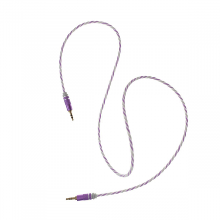 Cablu Audio jack 3.5mm tata - jack 3.5mm tata,stereo,1m,siliconic,alb cu mov [2]