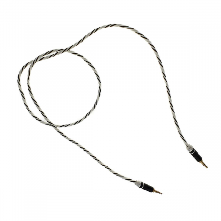 Cu mufa jack 3.5 - Cablu Audio jack 3.5mm tata - jack 3.5mm tata, stereo,1m, siliconic, alb cu negru