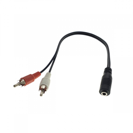 Cablu Audio Jack 3.5mm mama la 2 RCA tata 20cm | Conexiune Stereo pentru Dispozitive Audio [2]