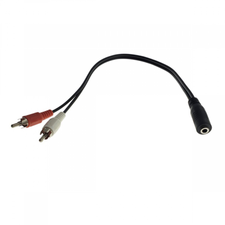 Cablu Audio Jack 3.5mm mama la 2 RCA tata 20cm | Conexiune Stereo pentru Dispozitive Audio [1]