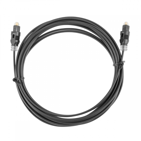 Cablu audio optic - Cablu audio optic digital, lungime 3 m, Lanberg 42241, 2 conectori tip TosLink tata, negru