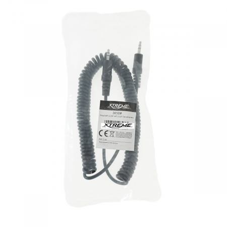 Cablu audio spiralat jack 3,5 mm tata-tata, Xtreme 10703, 3m lungime, negru [3]