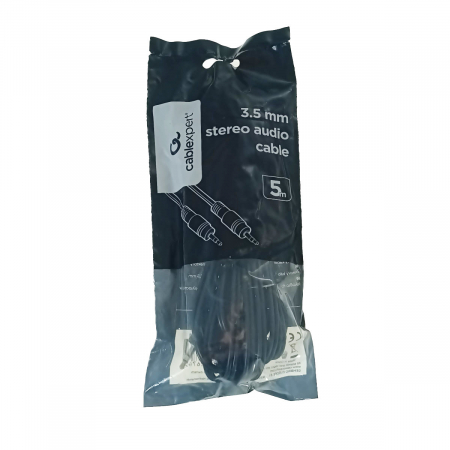 Cablu audio stereo, Cablexpert 02676, cu conector jack 3.5mm tata la jack 3.5mm tata, lungime 5m, negru [2]