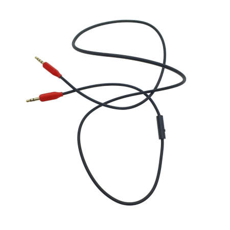 Cablu audio stereo cu microfon, lungime 1 m, Hoco UPA12 AUX, conectori jack 3.5mm tata cu 4 pini si 3 pini, negru [2]