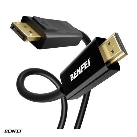 Conectica IT - Cablu Benfei 4K DisplayPort la HDMI unidirectional, lungime1.8m, rezolutie UHD 3820 x 2160 @ 30Hz, Negru