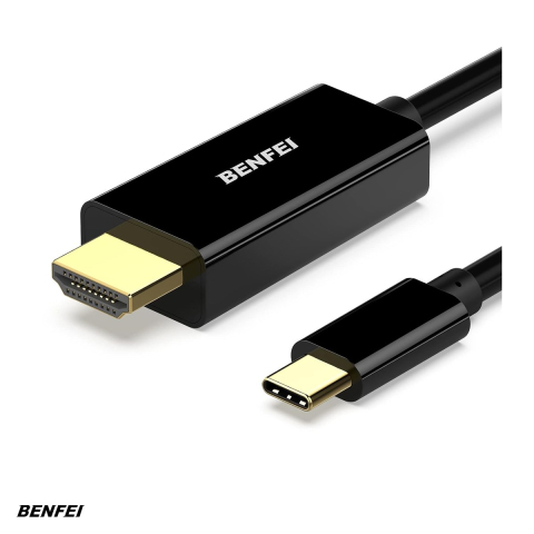 Cablu HDMI - Cablu Benfei USB-C la HDMI cu lungime 0.9m, suporta rezolutie pana la 4K 3840 x 2160 la 30Hz, 32AWG, Negru