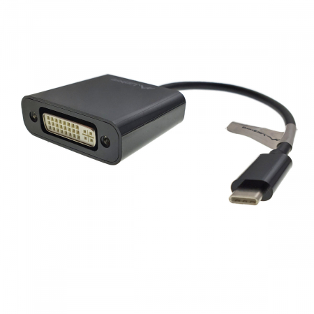 Adaptoare DVI - Cablu convertor cu adaptor, Lanberg 41851, conector USB 3.1 tip C tata la DVI (24+5) mama, lungime 15cm, negru