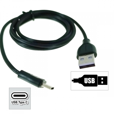 Cablu cu conectori USB-A tata la USB-C tata, 3.1A, lungime 100cm, Jellico YG-10 92130, incarcare, transfer date, negru [2]