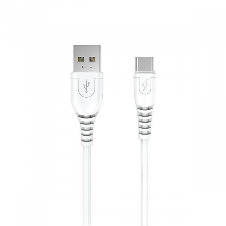 Accesorii IT - Cablu cu conectori USB-A tata la USB-C tata, 6A, lungime 100cm, Kabel M58, incarcare, transfer date, alb