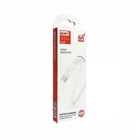 Cablu cu conectori USB-A tata la USB-C tata, 6A, lungime 100cm, Kabel M58, incarcare, transfer date, alb [3]