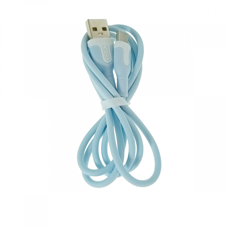 Cablu cu conectori USB-A tata la USB-C tata, XO NB212 82774, incarcare, transfer date, 2.1A, lungime 100cm, albastru [3]