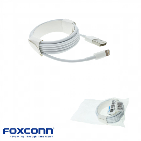 Cablu cu conectori USB tata la 8-pin lightning tata, Foxconn MD819, lungime 2m, alb [2]