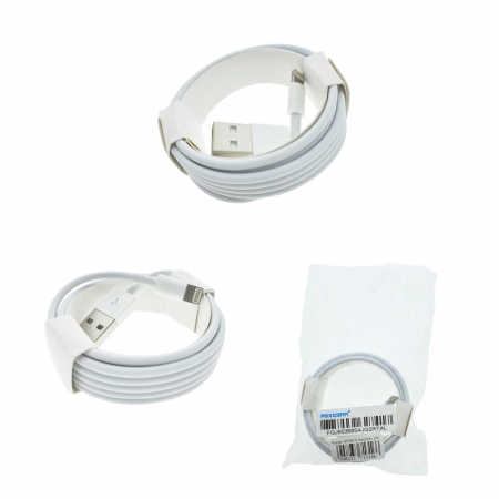 Cablu cu conectori USB tata la 8-pin lightning tata, Foxconn MD819, lungime 2m, alb [3]