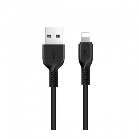 Cabluri iPhone - Cablu cu conectori USB tata la 8-pin Lightning tata, HOCO X20 Snowy Spirit, 2.4 A, lungime 1m, negru
