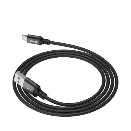 Cabluri microUSB - Cablu cu conectori USB tata la microUSB tata, HOCO X14 Times Speed, 2.4 A, lungime 1m, negru