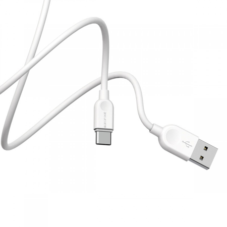 Accesorii IT - Cablu cu conectori USB tata la USB tip C tata, Borofone BX14 LinkJet, lungime 1m, 3A, alb
