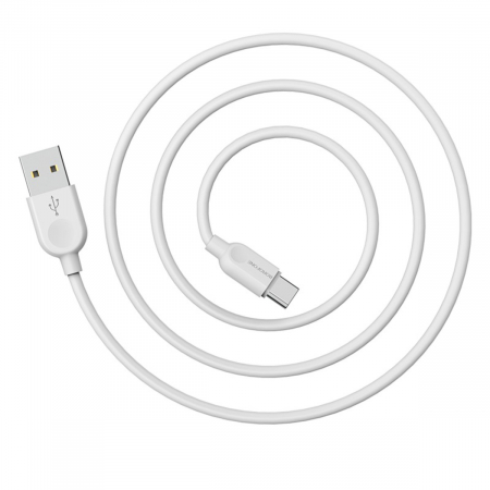 Cablu cu conectori USB tata la USB tip C tata, Borofone BX14 LinkJet, lungime 1m, 3A, alb [1]