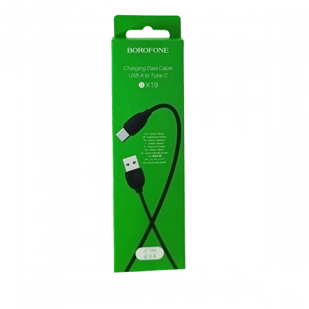 Cablu cu conectori USB tata la USB tip C tata, Borofone BX19 Benefit, lungime 1m, negru [4]