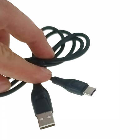 Cablu cu conectori USB tata la USB Tip C tata, XO NB238, 2.4 A, lungime 1m, negru [1]