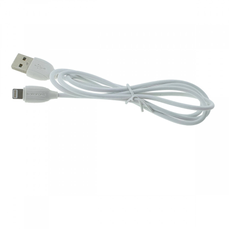 Cablu cu conectori USB tata si lightning tata, Borofone BX19 Benefit 70176, lungime 1m, 2.4A, alb [4]
