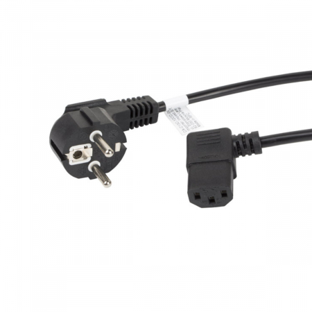 Cablu de alimentare PC si UPS, Schuko CEE 7/7 la IEC320 C13 90 grade, Lanberg 43644, 250V-10A, 3m lungime, VDE, negru [1]