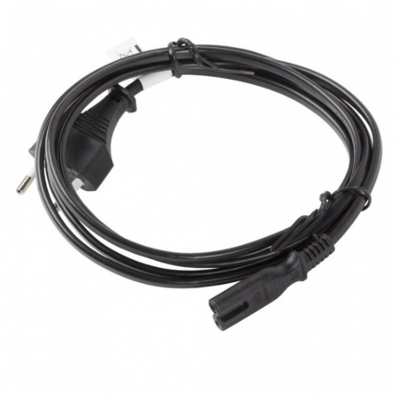 Cablu de alimentare TV / radiocasetofon, lungime 3m, VDE, Lanberg 42914, Euro, CEE 7/16 la IEC 320 C7, 2 pini, 10A, negru [1]