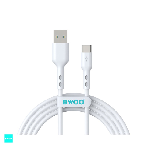 Cabluri de date telefoane - Cablu de date BWOO BO-X172C, USB-A - USB-C, 1 m, 3A, alb
