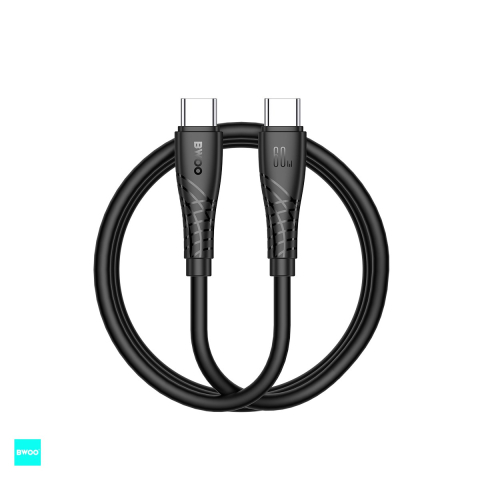 Cabluri de date telefoane - Cablu de date BWOO BO-X318, USB-C - USB-C, 1 m, 60W, negru