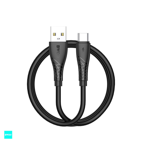 Cabluri de date telefoane - Cablu de date BWOO BO-X318C, USB-A - USB-C, 1 m, 27W 3A, negru
