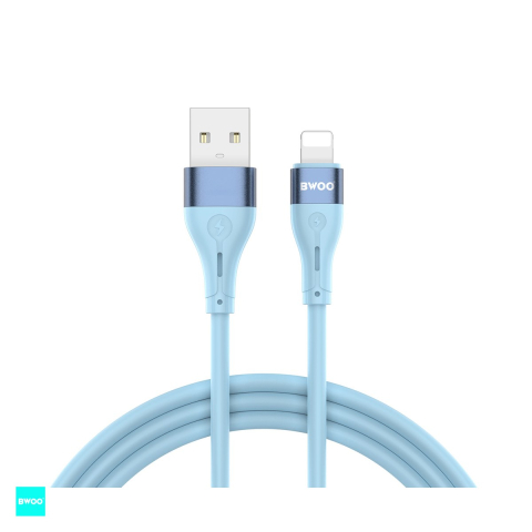Cabluri de date telefoane - Cablu de date BWOO Minimalist X280L, USB-A - Lightning, 1 m, 3A, albastru