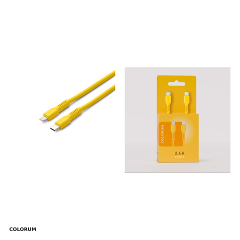 Cablu de date Colorum CK12-CL-05, USB-C - Lightning, 1,8 m, 2,4A, galben [3]