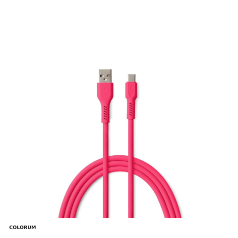 Accesorii IT - Cablu de date Colorum CK60-AC-02, USB-A - USB-C, 1,8 m, 3A, roz