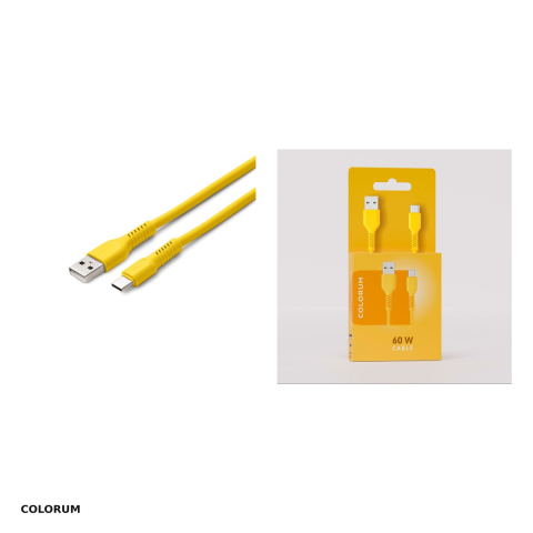 Cablu de date Colorum CK60-AC-05, USB-A - USB-C, 1,8 m, 3A, galben [3]