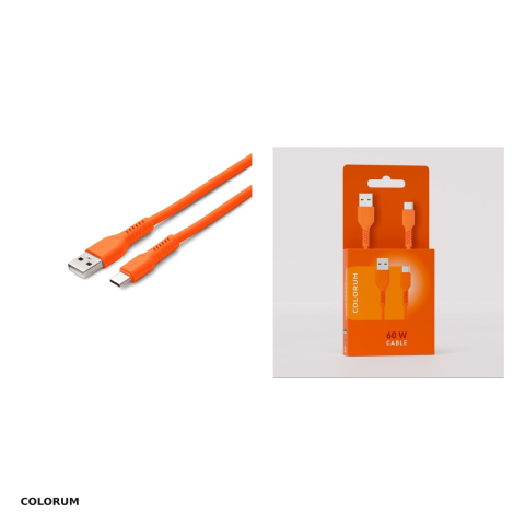 Cablu de date Colorum CK60-AC-10, USB-A - USB-C, 1,8 m, 3A, portocaliu [3]