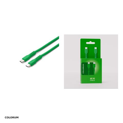 Cablu de date Colorum CK60-CC-04, USB-C - USB-C, 1,8 m, 3A, verde [3]