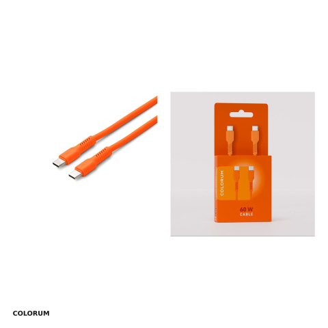 Cablu de date Colorum CK60-CC-10, USB-C - USB-C, 1,8 m, 3A, portocaliu [3]